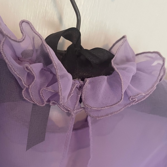 Sheer vintage blouse with embroidered details. The back has two clasp closures. - Picture 6 of 6